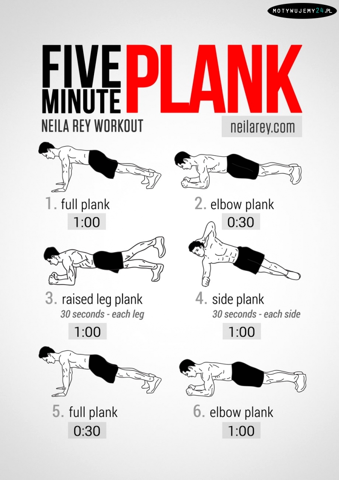 Plank, 5-minutowy zestaw ćwiczeń