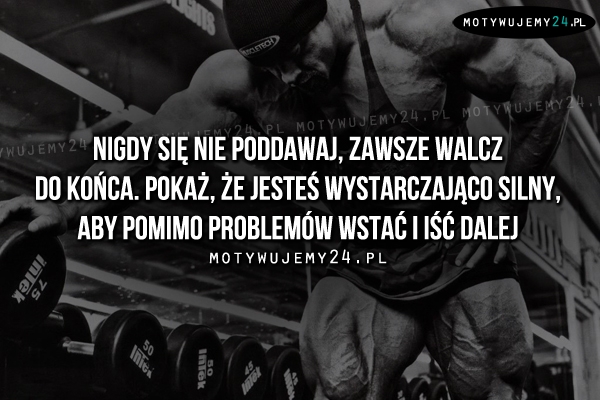 Nigdy się nie poddawaj, zawsze walcz..