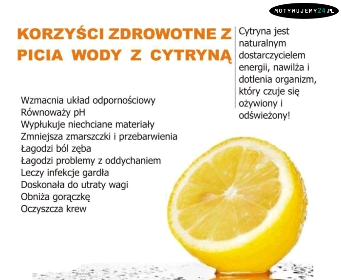 Dlaczego warto pić wodę z cytryną:
