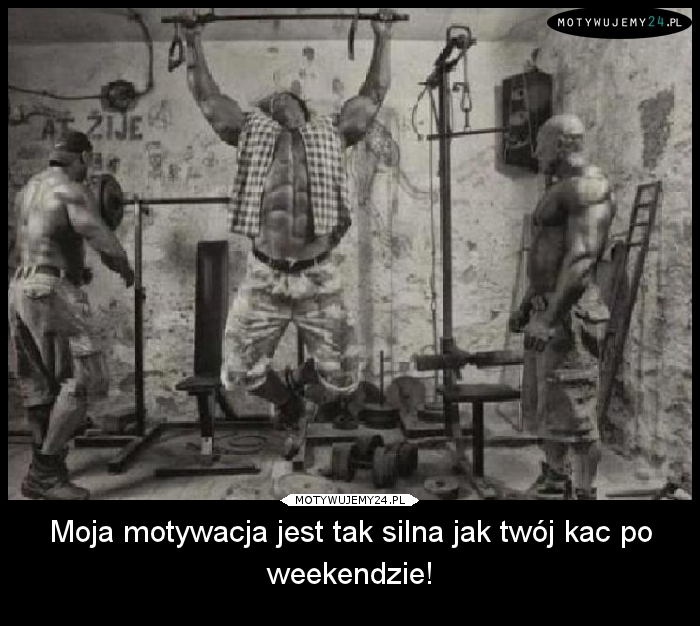 Moja motywacja jest tak silna jak twój kac po weekendzie!