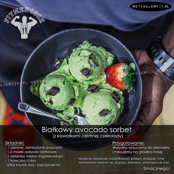 Białkowy avocado sorbet