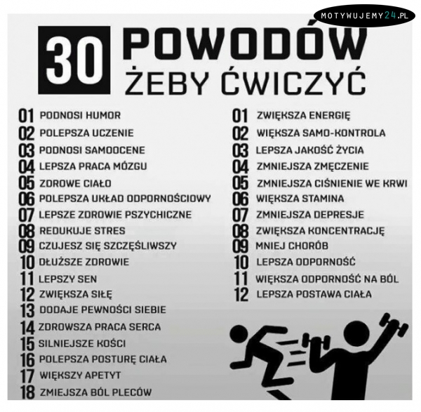 30 powodów aby ćwiczyć