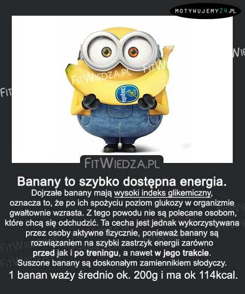 Banany to szybko dostępna energia...