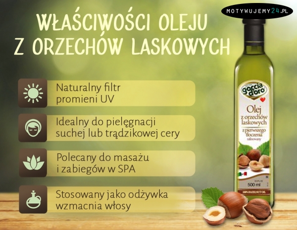 Olej z orzechów laskowych nie tylko do jedzenia